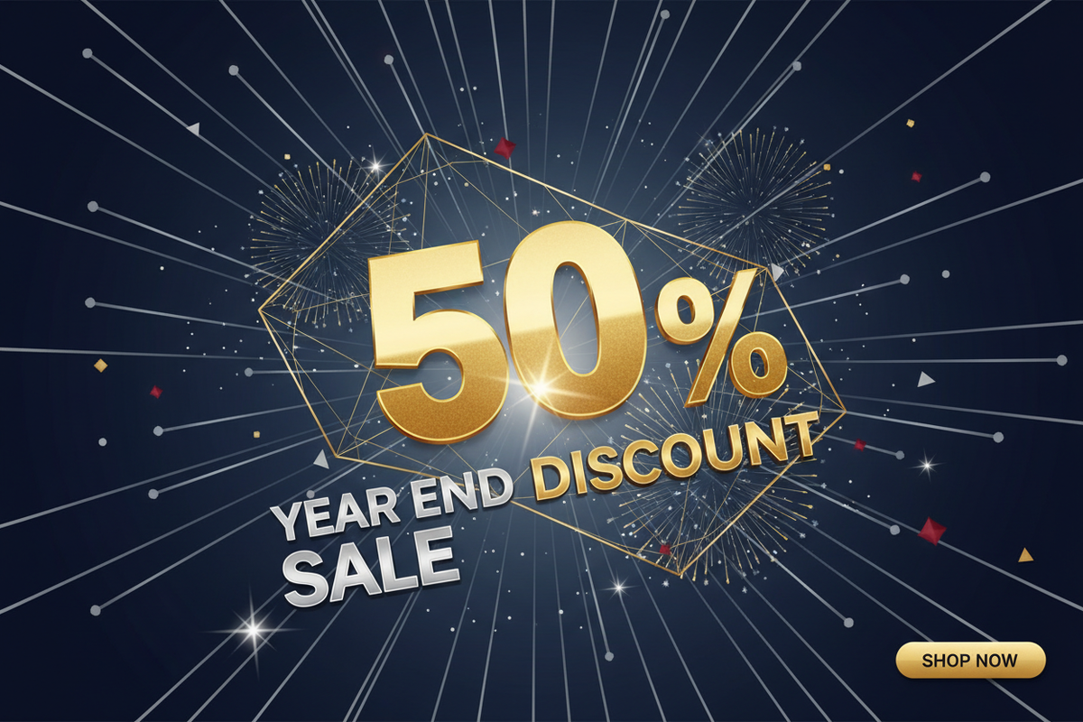 50% discount year end sale